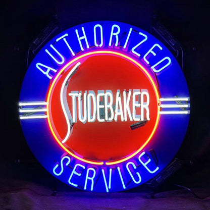 Authorized Studebaker Service Neon Signs Light - Prop and Piston