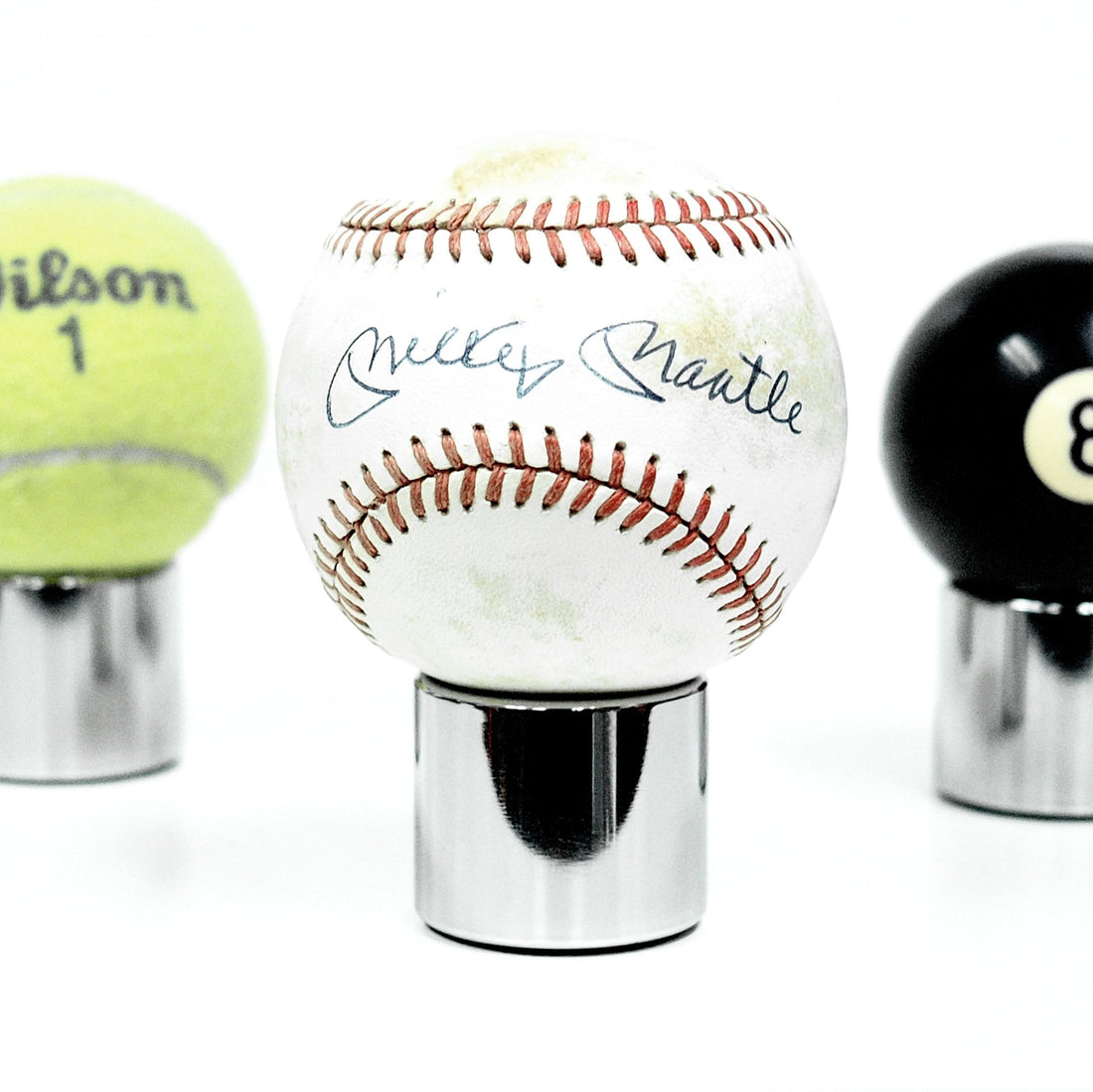 Premium Polished Baseball | Tennis | Billiard Ball Display Stand made from Airplane Parts Version II - Prop and Piston