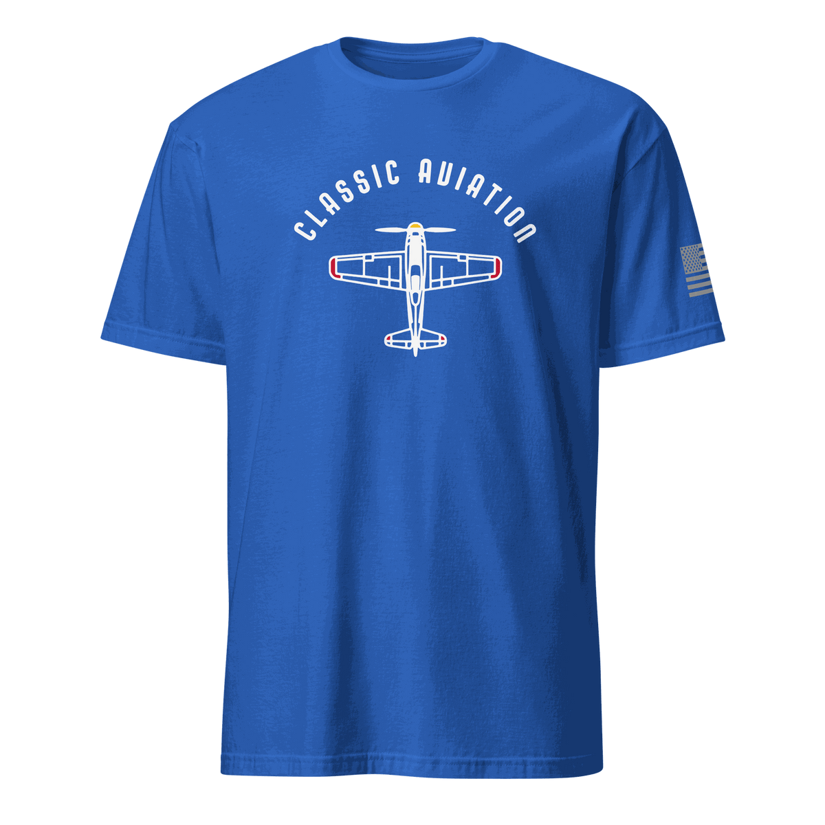 Vintage aviation t-shirt for pilots featuring a classic airplane design.