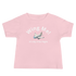 Pink baby jersey short sleeve tee with airplane graphic and "Wing Me! It&