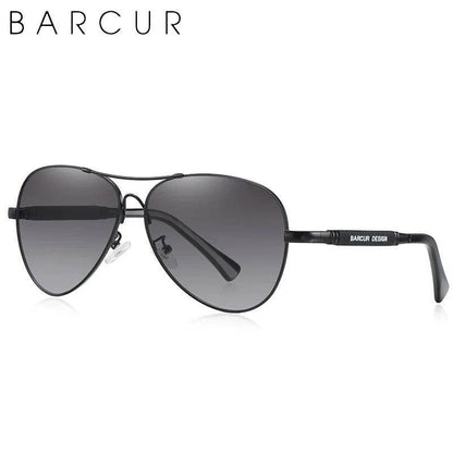 BARCUR Polarized Pilot Sunglasses for Men – Stylish Anti Blue Light UV400 Protection Gradient Mirror Lens Stainless Steel Trendy Frame – Fashion Aviator Sun Glasses for Men Ideal for Driving Travel Summer &amp; Outdoor Activities - Prop and Piston
