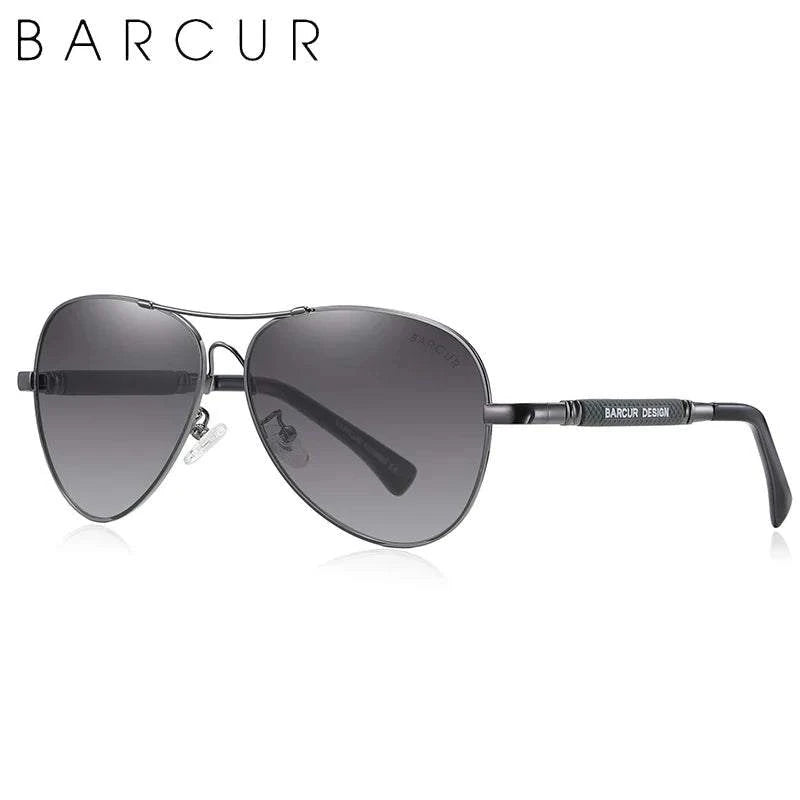 BARCUR Polarized Pilot Sunglasses for Men – Stylish Anti Blue Light UV400 Protection Gradient Mirror Lens Stainless Steel Trendy Frame – Fashion Aviator Sun Glasses for Men Ideal for Driving Travel Summer & Outdoor Activities - Prop and Piston