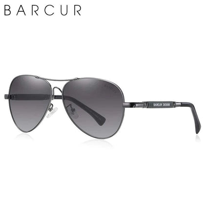 BARCUR Polarized Pilot Sunglasses for Men – Stylish Anti Blue Light UV400 Protection Gradient Mirror Lens Stainless Steel Trendy Frame – Fashion Aviator Sun Glasses for Men Ideal for Driving Travel Summer &amp; Outdoor Activities - Prop and Piston