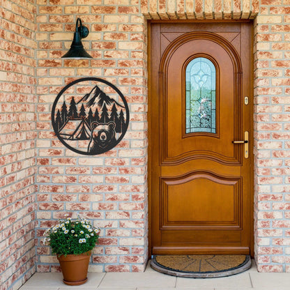 Bear Camping - Prop and Piston Funny Bear Camping Wall Art