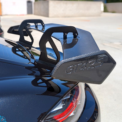 2017-2025 Porsche 718 Boxster &amp; Cayman (982) Dry Carbon Fiber GT4 RS Style Swan Neck Wing