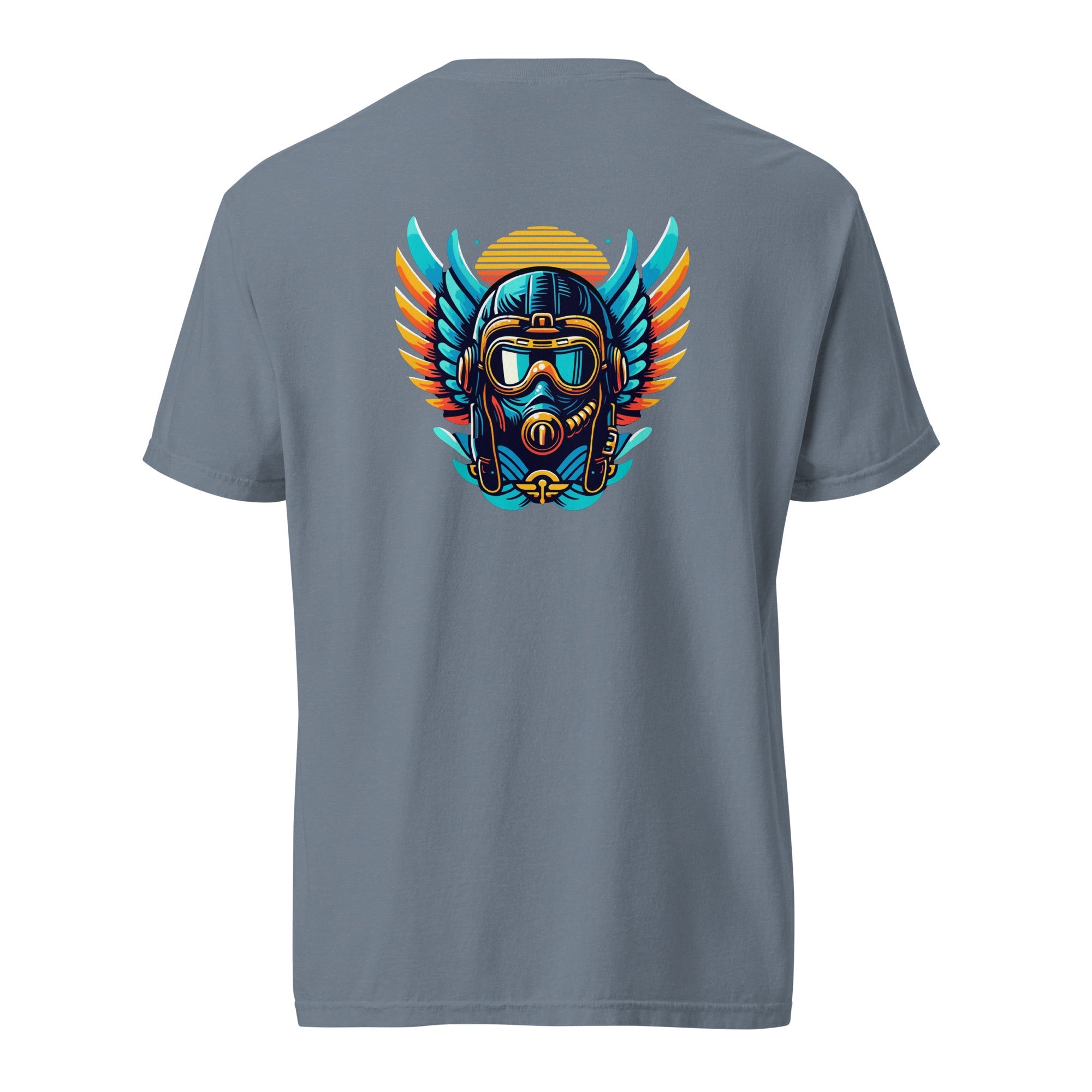 Blue and Orange Flight Helmet - Prop and Piston