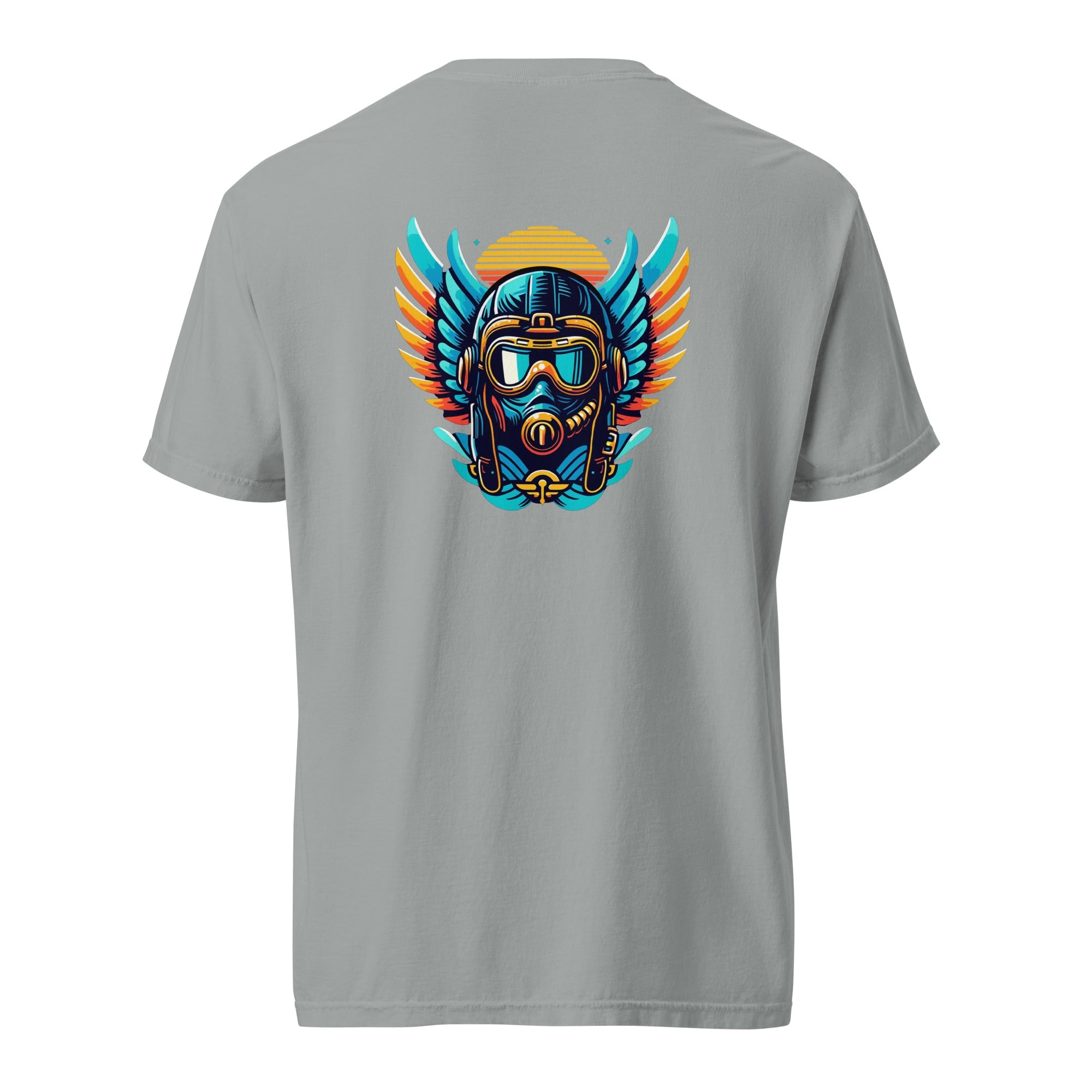 Blue and Orange Flight Helmet - Prop and Piston