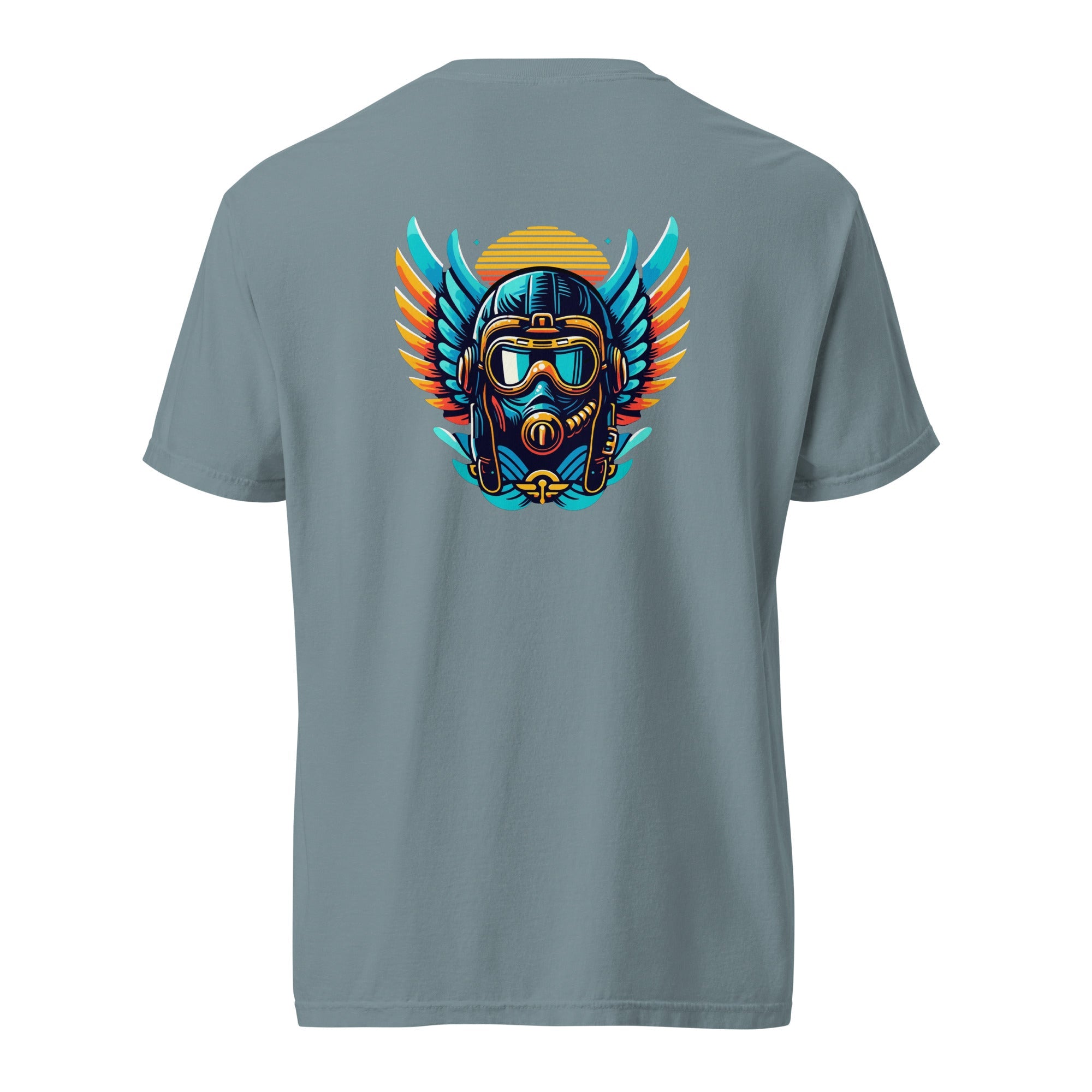 Blue and Orange Flight Helmet - Prop and Piston