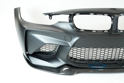 BMW F30 M2 Conversion Bumper CS Style Genuine Carbon Fiber Front Lip | FYBR Aerodynamics