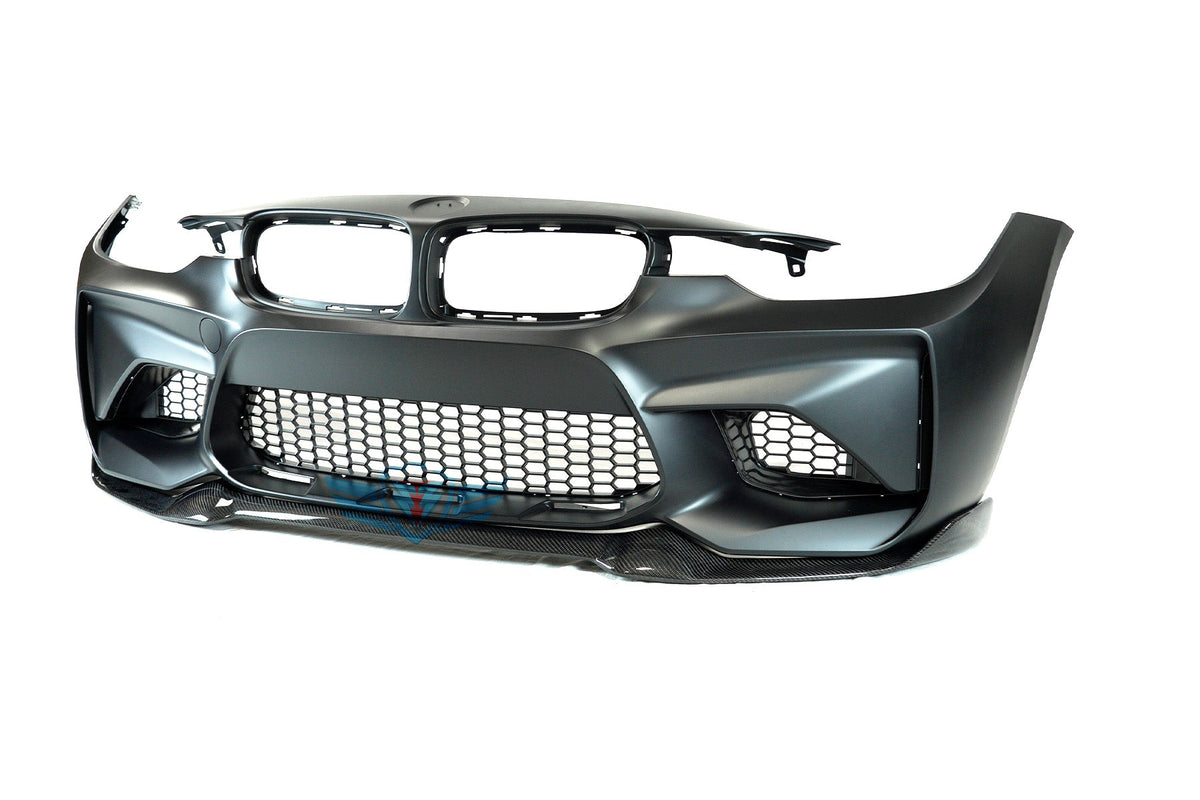 BMW F30 M2 Conversion Bumper CS Style Genuine Carbon Fiber Front Lip | FYBR Aerodynamics