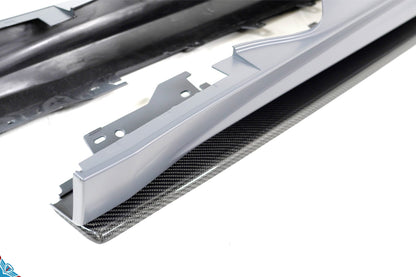 2014-2020 BMW 4 Series (F32/F33) &amp; M3/M4 (F8X) M Performance Style Carbon Fiber Side Skirt Extensions (Pair) | FYBR Aerodynamics