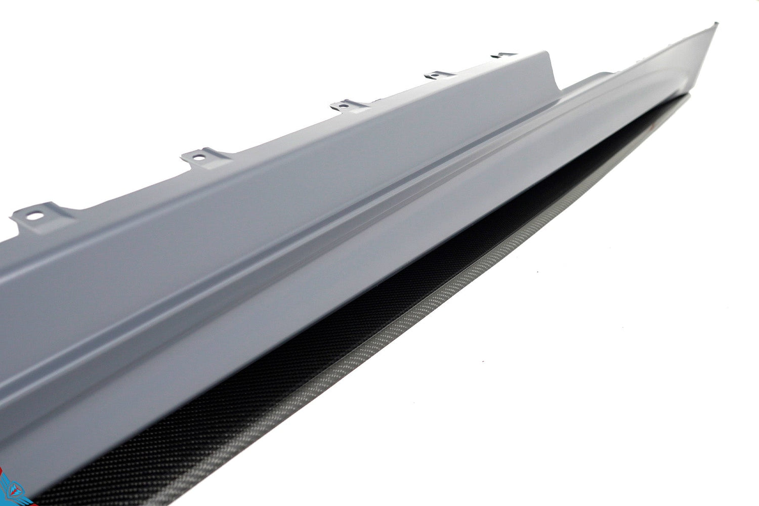 2014-2020 BMW 4 Series (F32/F33) &amp; M3/M4 (F8X) M Performance Style Carbon Fiber Side Skirt Extensions (Pair) | FYBR Aerodynamics