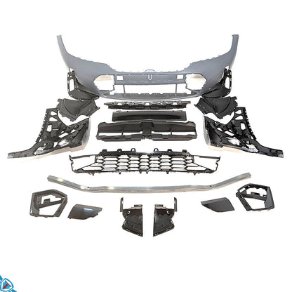 2023-2025 BMW LCI 3 Series G20 M Sport front bumper conversion kit installed on sedan
