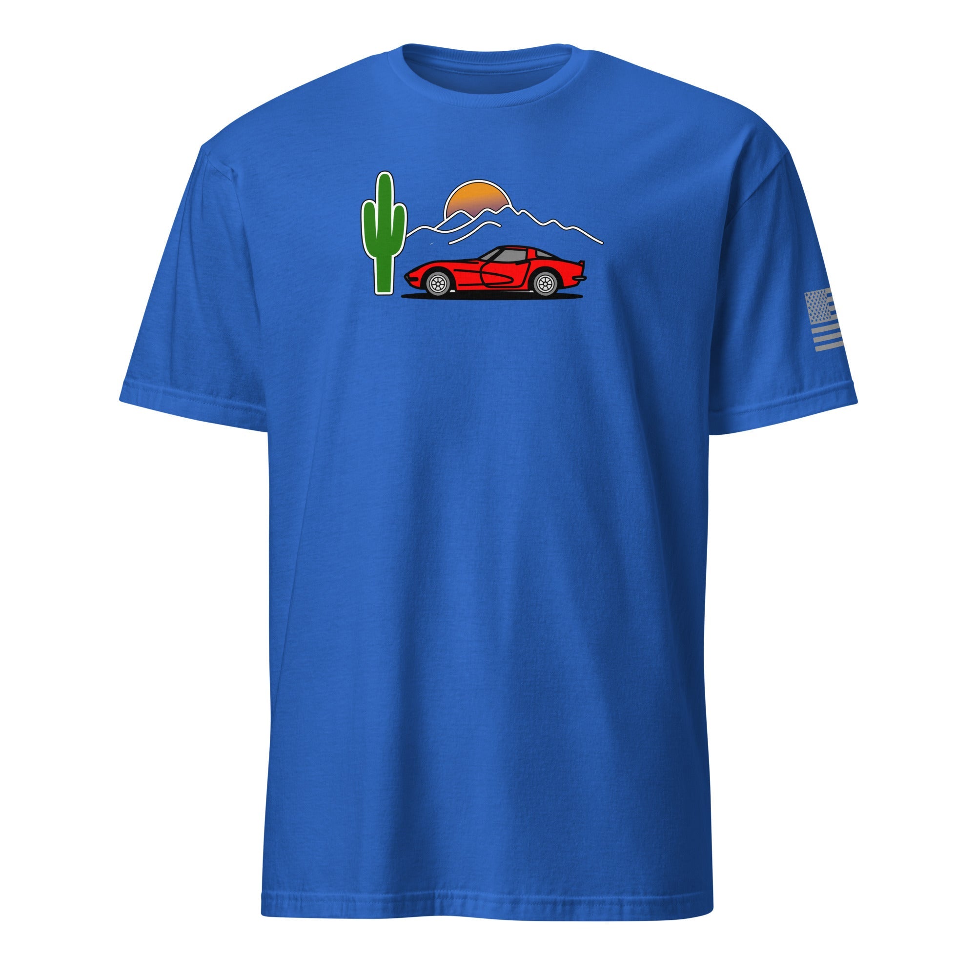 Car T-Shirt Retro Corvette Sunset Graphic Tee Vintage Car Enthusiast - Prop and Piston