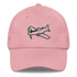 Black and white embroidered Aviation hat with P51 Mustang military aircraft design