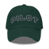 Stylish Pilot Hat dark green adjustable dad cap with PILOT embroidery