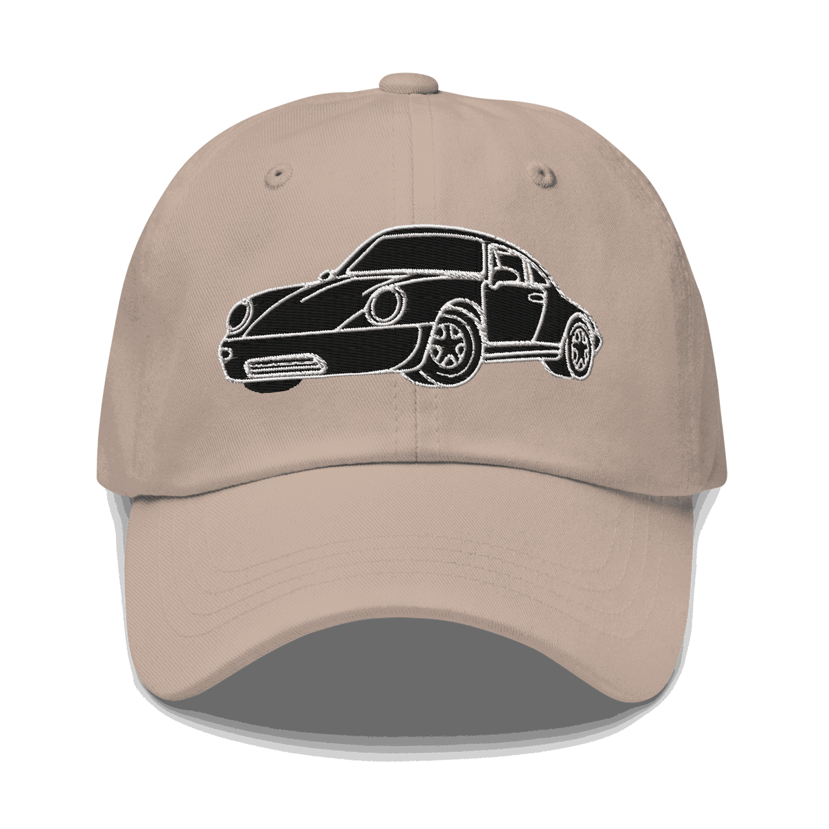 911 Black Racer Dad Hat embroidered black twill adjustable motorsport cap