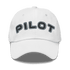 Stylish Pilot Hat adjustable aviation cap in chino cotton twill with embroidered eyelets and antique buckle strap