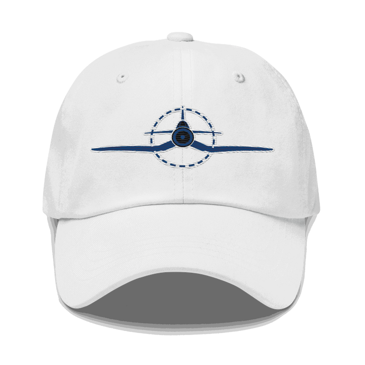 Adjustable Embroidered F4U Cap with WWII Corsair design in chino cotton twill, low-profile dad hat for aviation fans