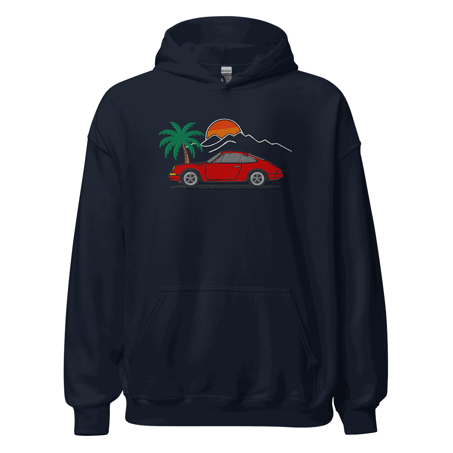 Classic German Sports Car Hoodie | Sunset &amp; Palm Trees Unisex - Prop and Piston
