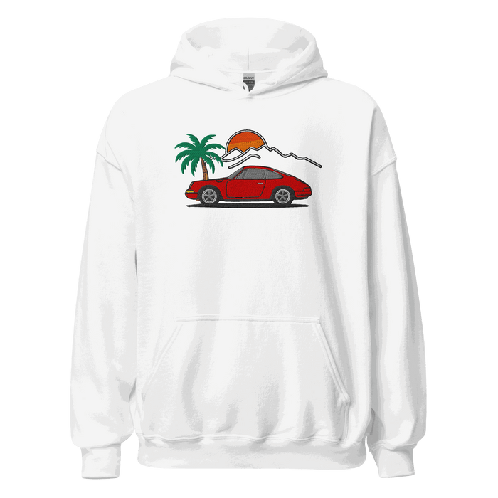 Classic German Sports Car Hoodie | Sunset & Palm Trees Unisex - Prop and Piston