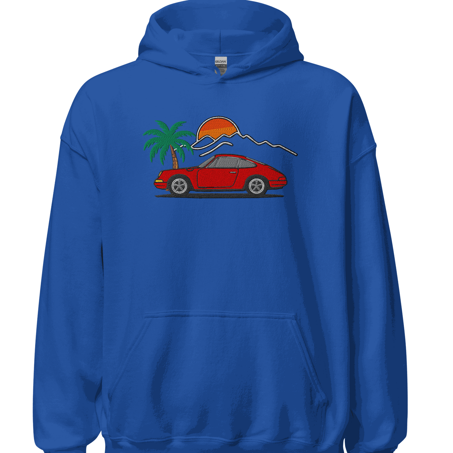 Classic German Sports Car Hoodie | Sunset &amp; Palm Trees Unisex - Prop and Piston