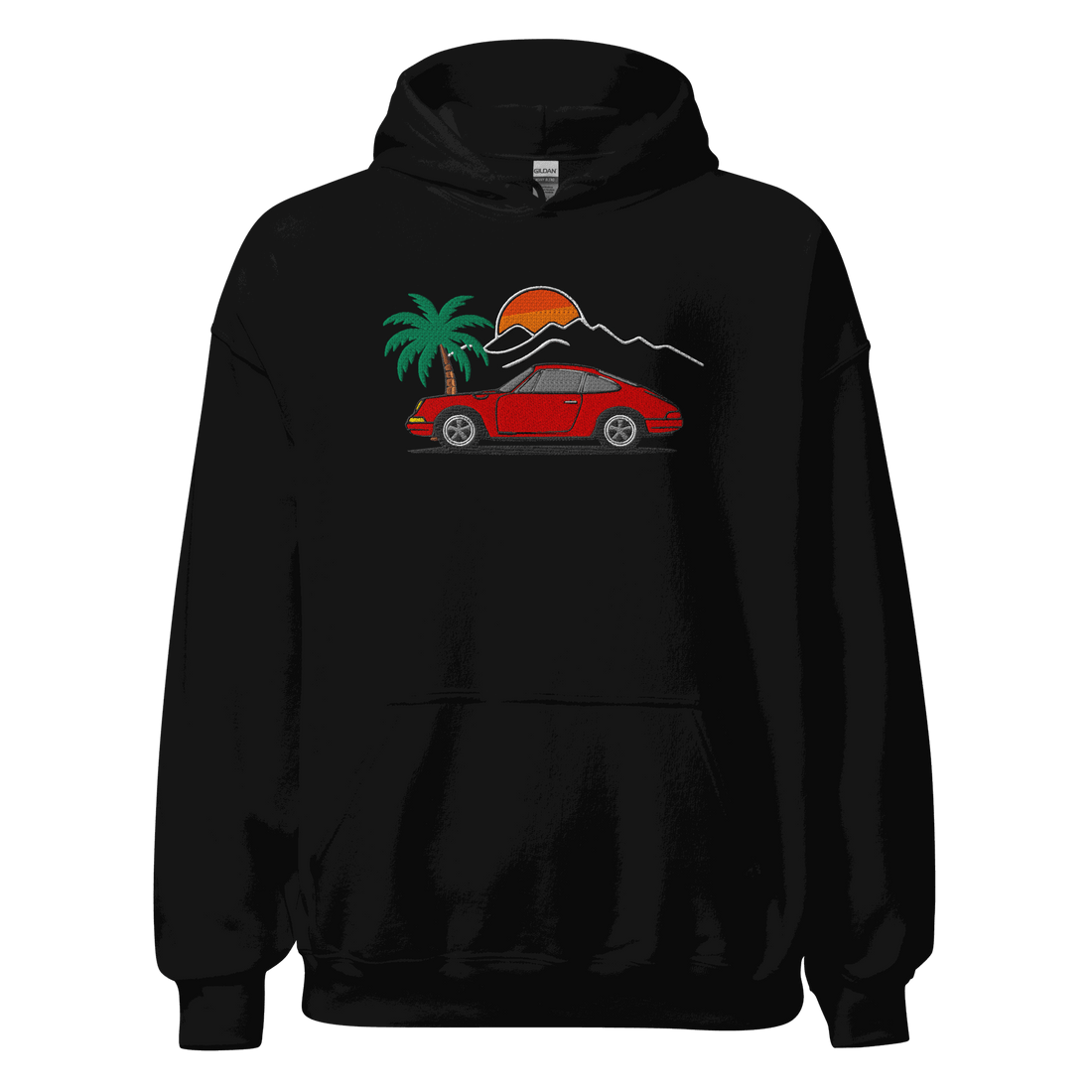Classic German Sports Car Hoodie | Sunset & Palm Trees Unisex - Prop and Piston