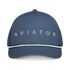 Aviation rope cap in navy blue with white braided rope detail and &