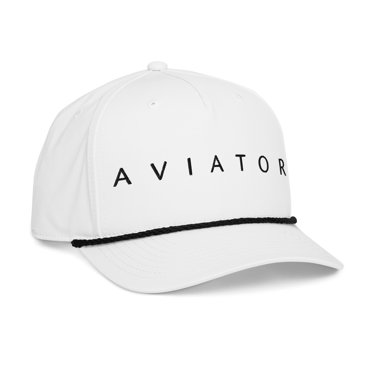 Aviation rope cap featuring braided rope detail and white design, perfect for casual wear or outdoor activities.