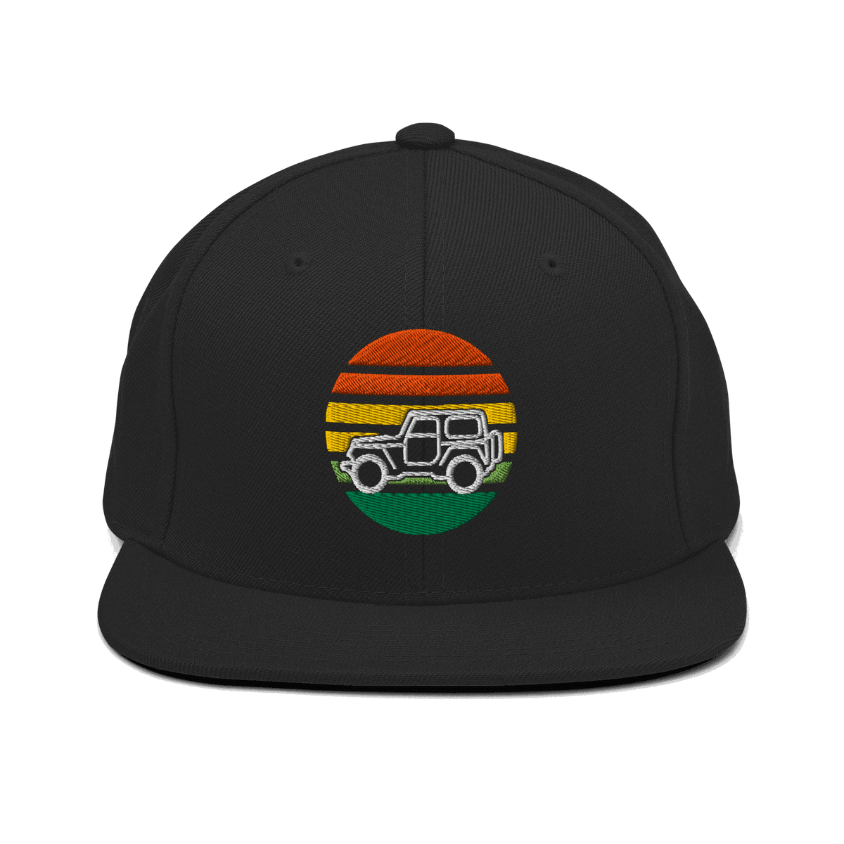 4x4 Retro Snapback Hat with embroidered patch for off-road and automotive enthusiasts