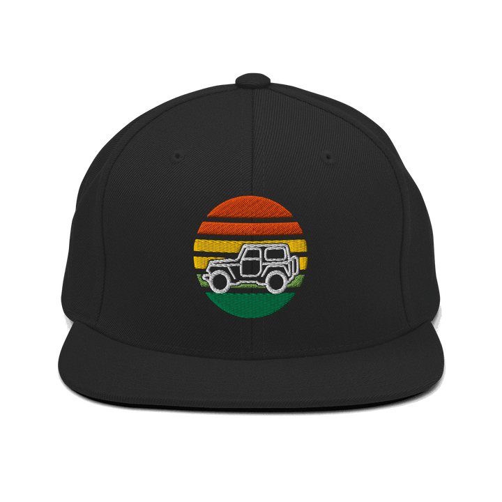 4x4 Retro Snapback Hat with embroidered patch for off-road and automotive enthusiasts