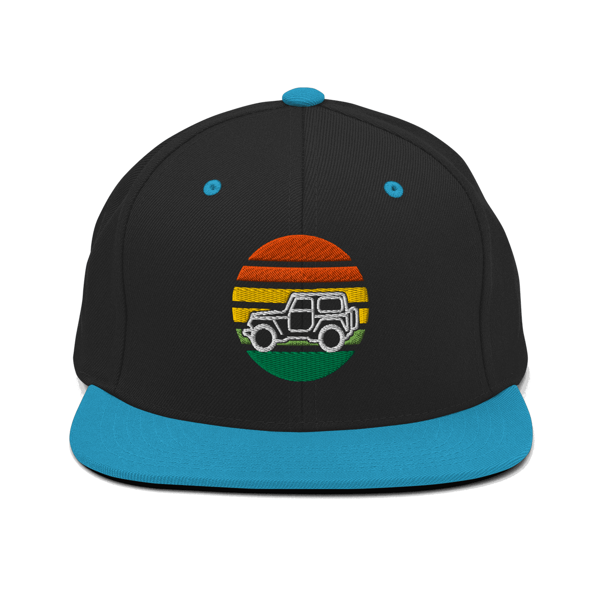 4x4 Retro Snapback Hat with embroidered patch for off-road and automotive enthusiasts