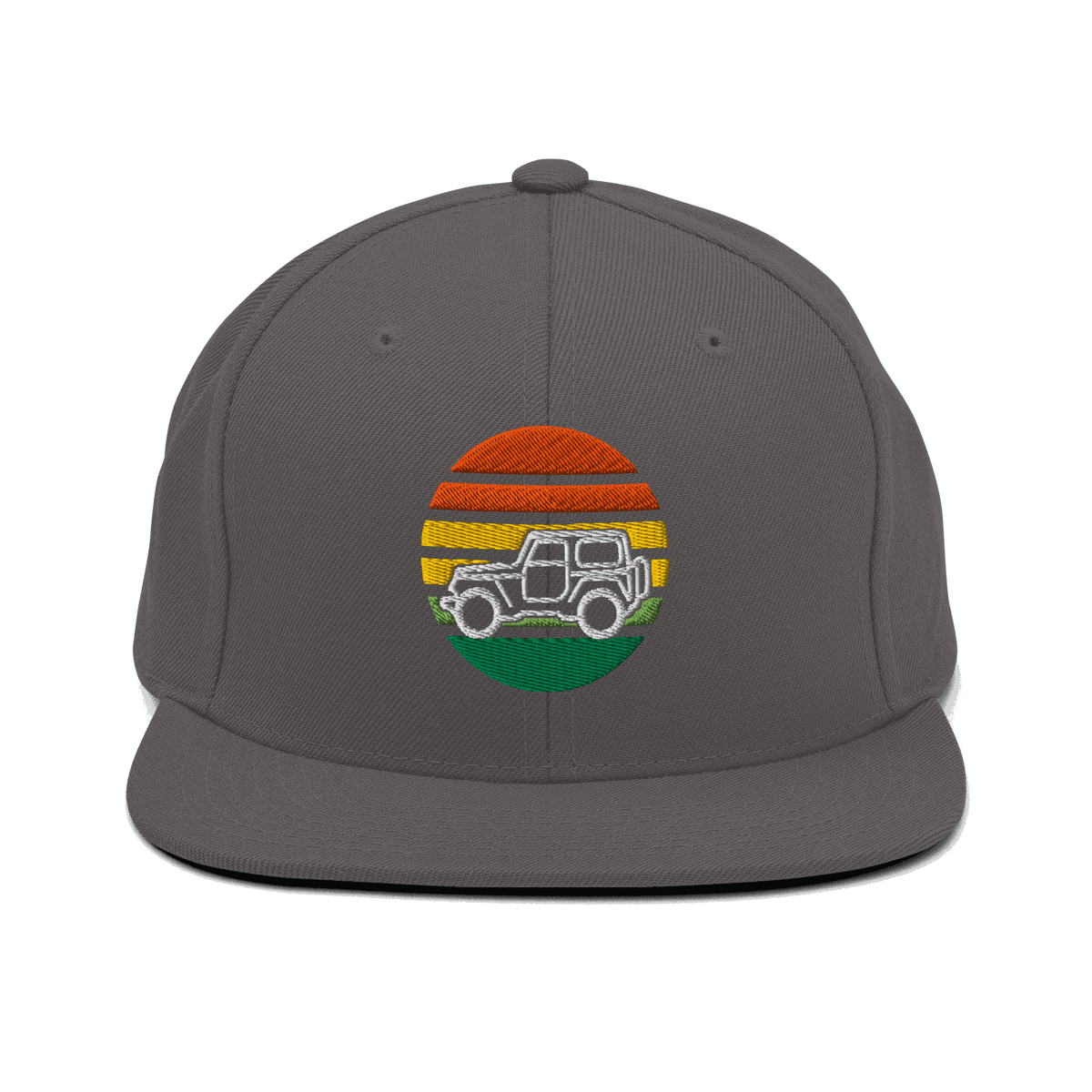 4x4 Retro Snapback Hat with embroidered patch for off-road and automotive enthusiasts
