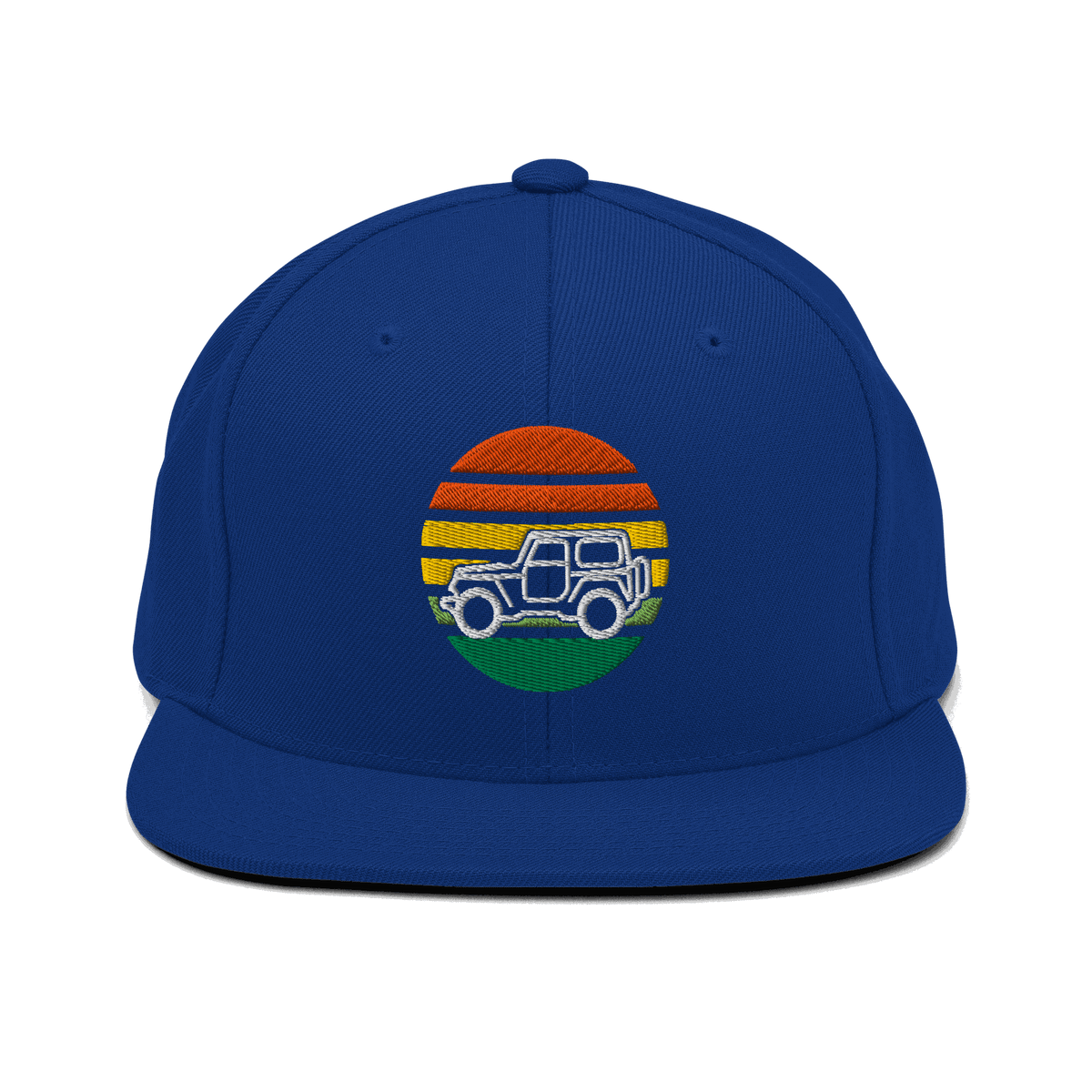 4x4 Retro Snapback Hat with embroidered patch for off-road and automotive enthusiasts