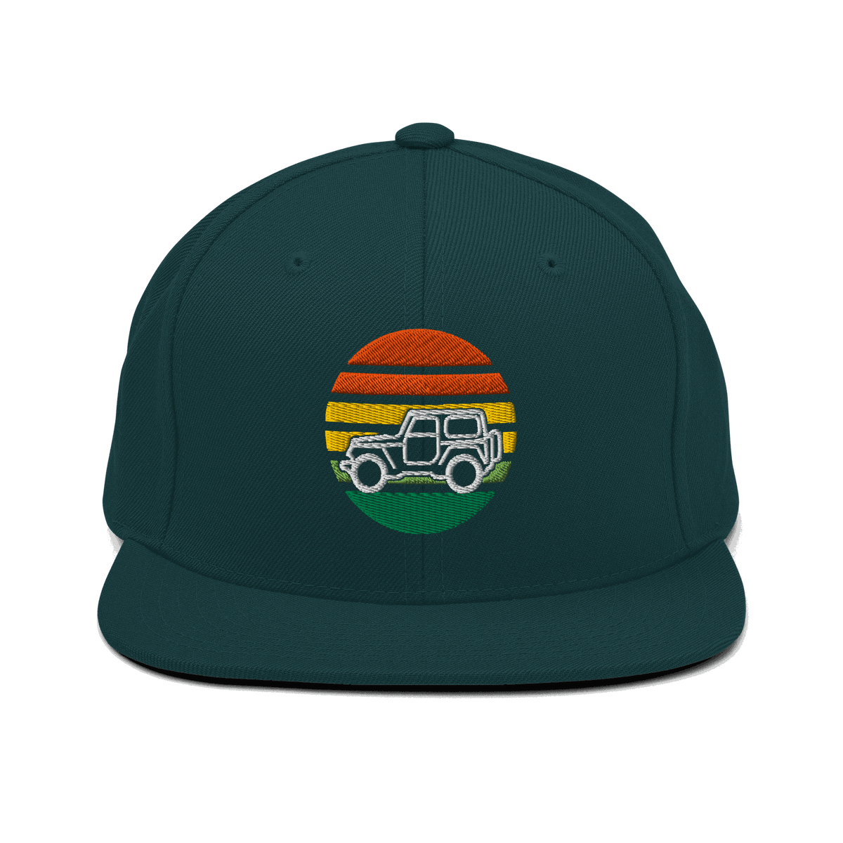 4x4 Retro Snapback Hat with embroidered 4x4 patch for off-road and overlanding fans