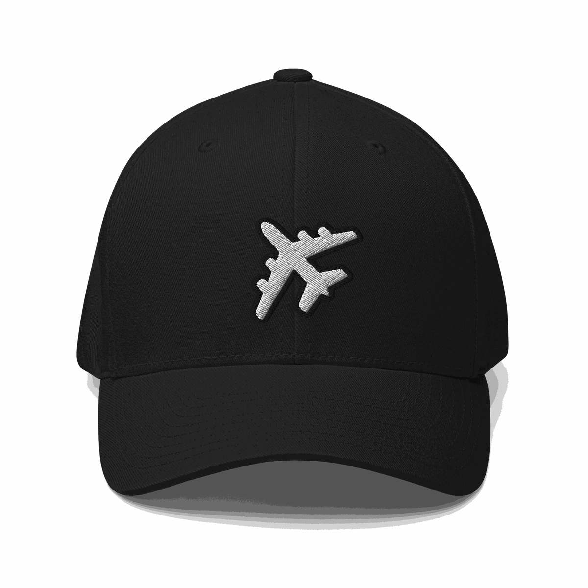 Black structured twill Pilot Hat with embroidered pilot wings and adjustable fit for aviation enthusiasts