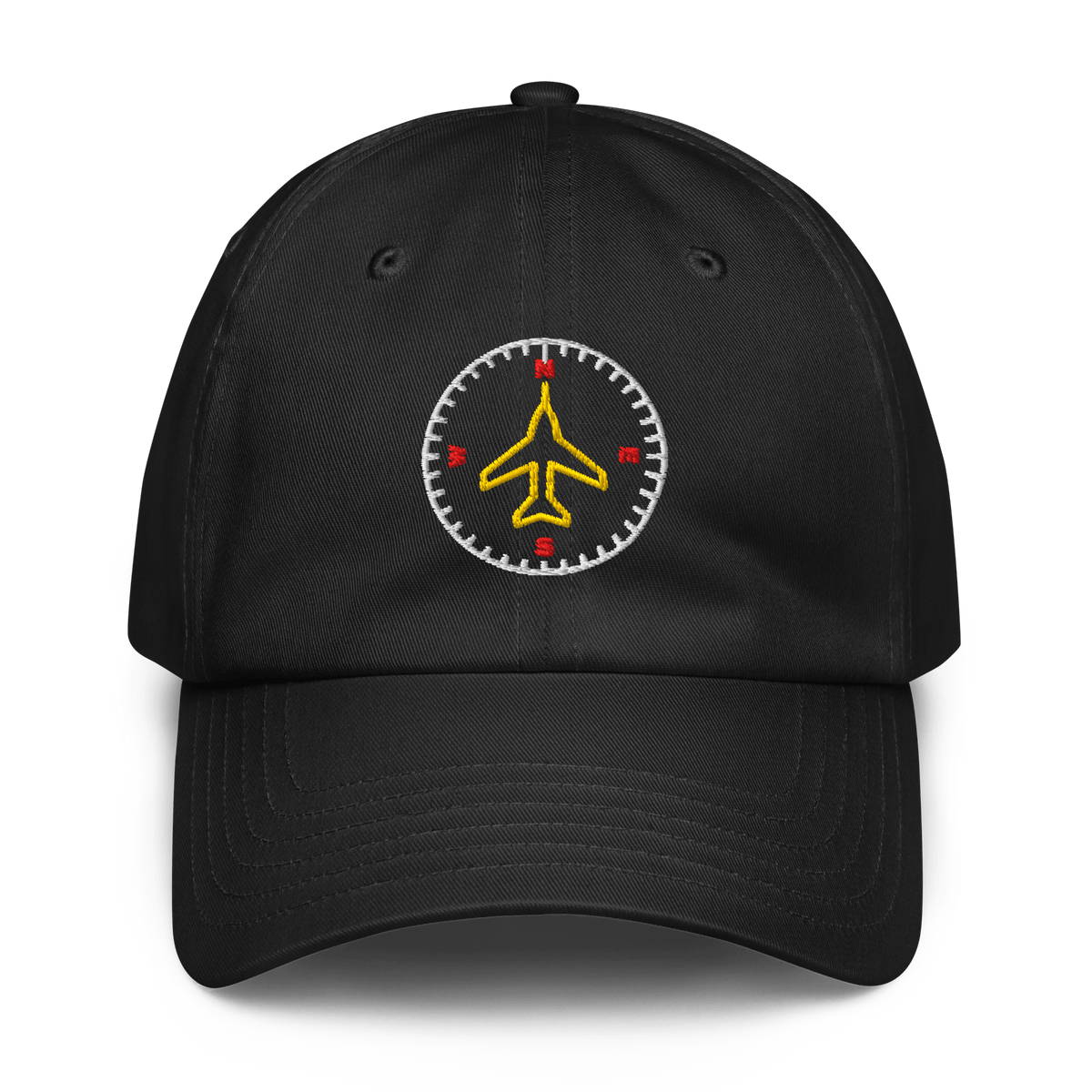 Pilot Compass Aviation Cap with embroidered compass design and adjustable strap