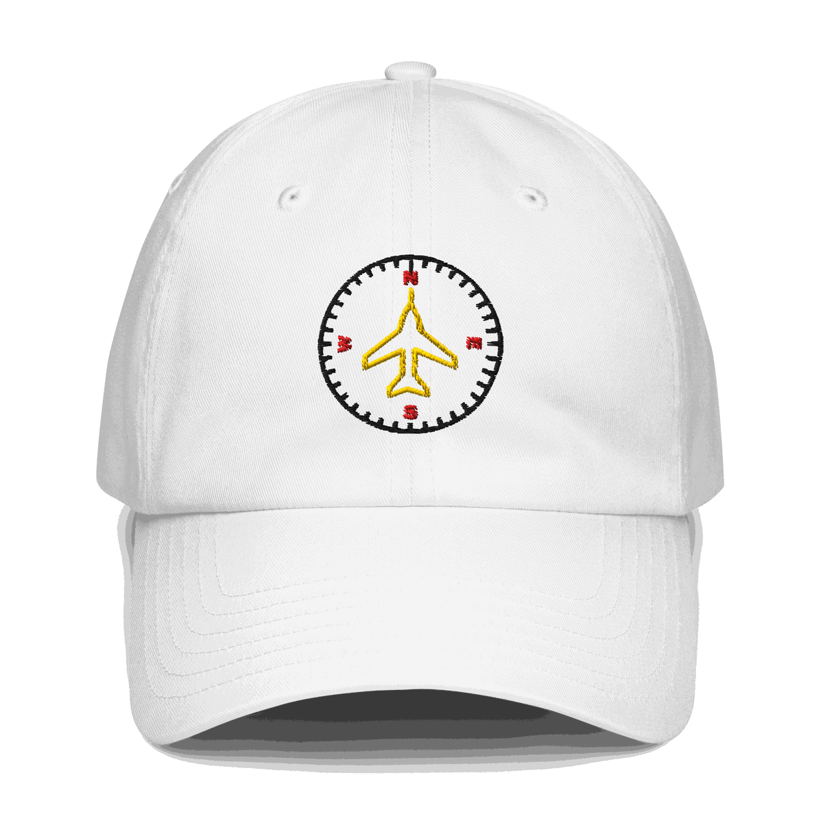 Pilot Compass Aviation Cap with embroidered compass design and adjustable strap