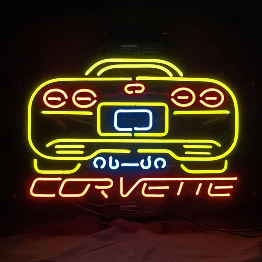 Yellow Corvette Auto Car Neon Signs Light - Prop and Piston