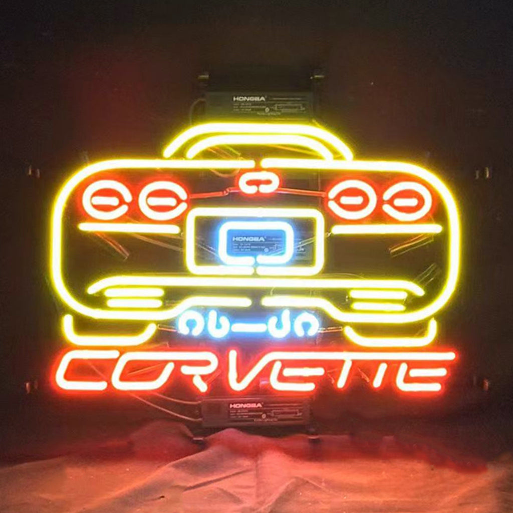Yellow Corvette Auto Car Neon Signs Light - Prop and Piston