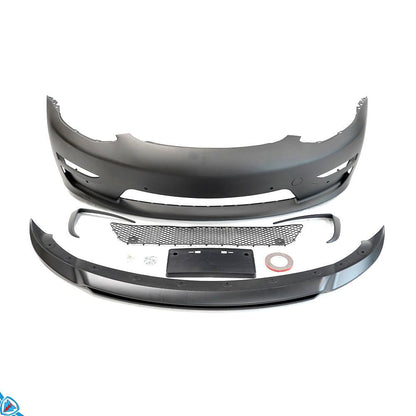 CUSTUNING Tesla Model 3 Front Facia Upgrade (Front Bumper + Lip) - Prop and Piston
