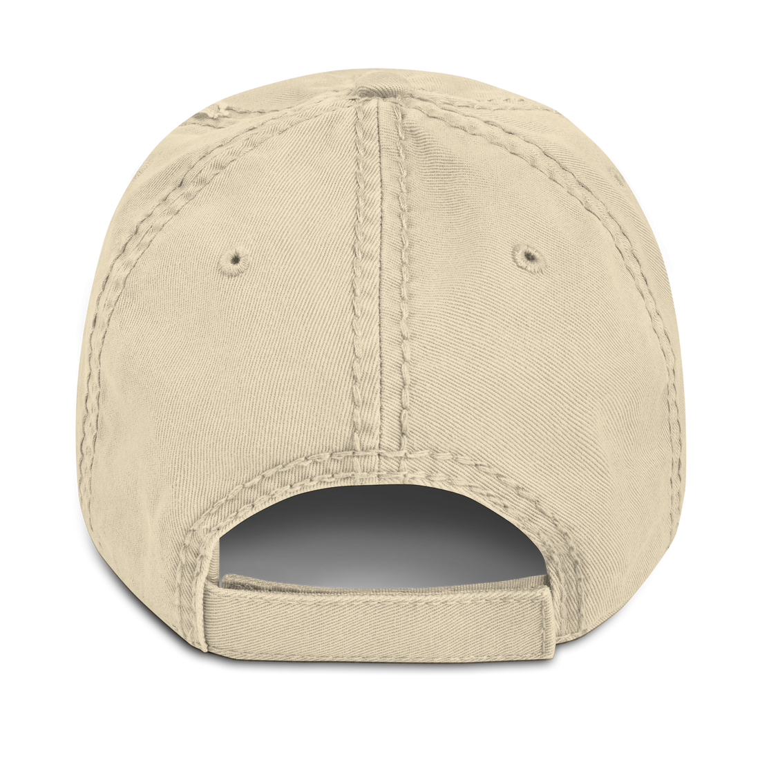 Distressed aviation hat khaki, adjustable closure back view