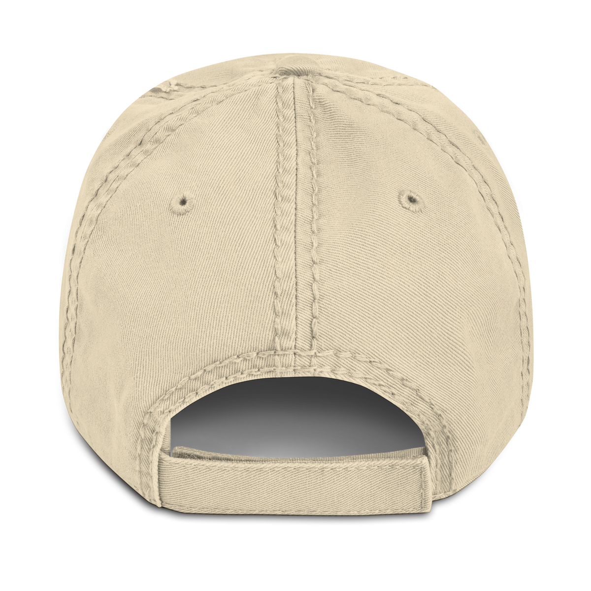Distressed aviation hat khaki, adjustable closure back view