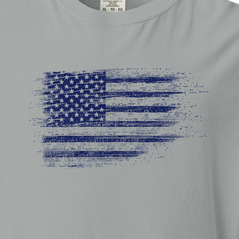 Distressed USA Flag Unisex garment - dyed heavyweight t-shirt - Prop and Piston