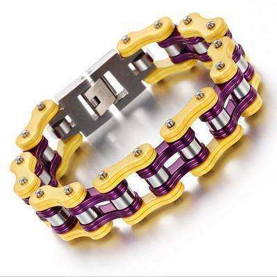 Diverse colorful motorcycle chain bracelet - Prop and Piston