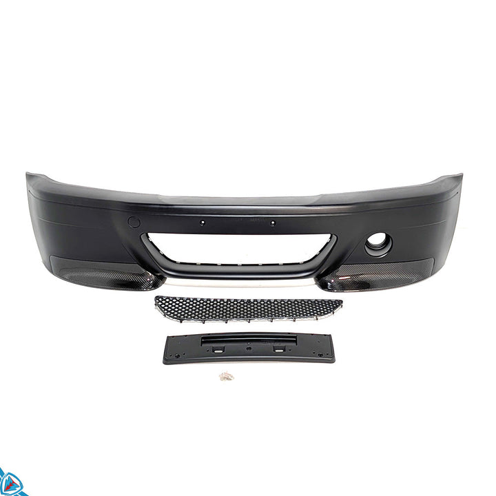2001-2006 BMW M3 (E46) CSL Style Front Bumper Kit with Carbon Fiber Splitters (Coupe/Convertible) - Prop and Piston