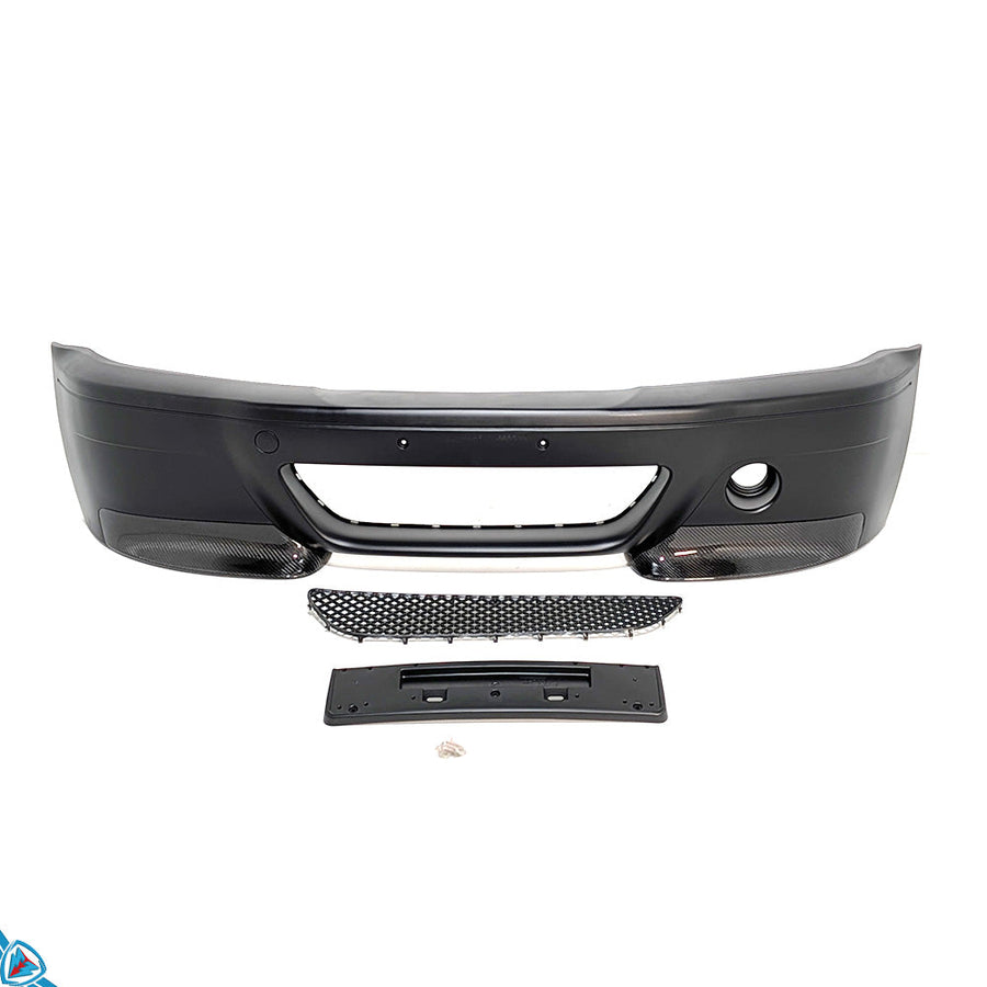 2001-2006 BMW M3 (E46) CSL Style Front Bumper Kit with Carbon Fiber Splitters (Coupe/Convertible) - Prop and Piston