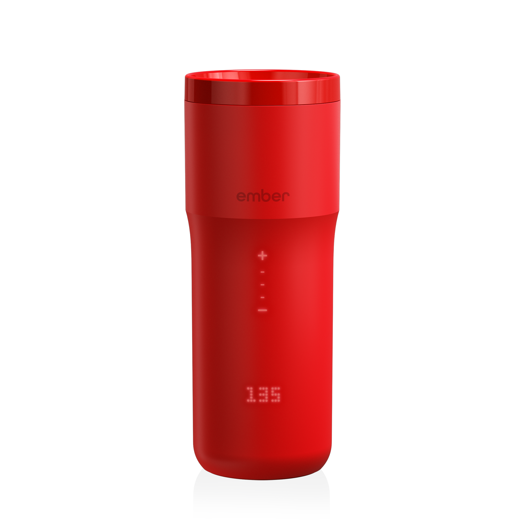 Red Ember Travel Mug 2 with digital temperature display and smart heating technology