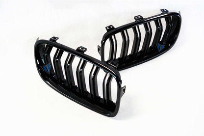 2012-2018 BMW 3 Series (F30/F31) M Style Dual Slat Kidney Grilles (Pair) [Various Finishes] - Prop and Piston