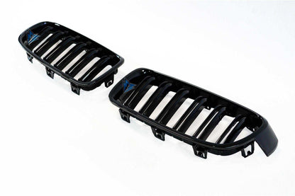 2012-2018 BMW 3 Series (F30/F31) M Style Dual Slat Kidney Grilles (Pair) [Various Finishes] - Prop and Piston